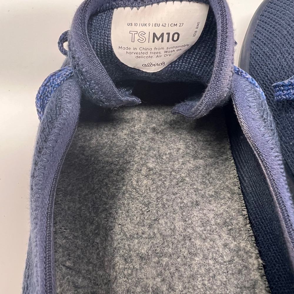 Allbirds Tree Skippers Sneakers Low Top Eucalyptus Men 10 Navy Blue Casual EUc - Picture 6 of 7